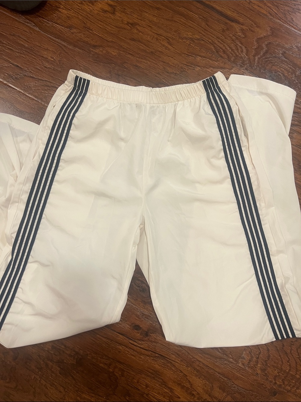 Edikted Cream and Navy Ribbon Track Pants